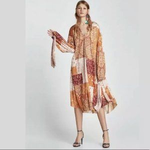 Zara Patchwork Boho Midi Dress